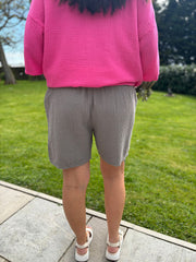 Mocha Bubble Cotton Shorts