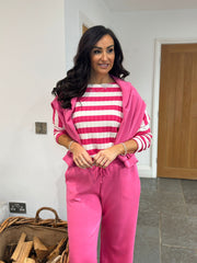 Lipstick Ribbed Stripe Top Leanne