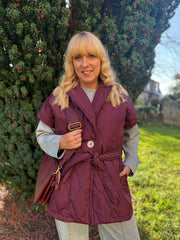 Wine Cream Quilted Gilet Hollie