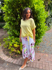 White Asymmetric Floral Frill Skirt Amy