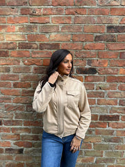 Stone Faux Suede Jacket Shana