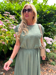Khaki Top & Skirt Set Daniella