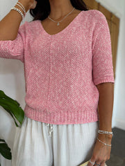 Pink V Neck Knit Danni