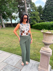 Khaki Floral Top Justine