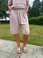 Rose Textured Stripe Detail Co-Ord Tamara