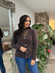 Chocolate Soft Knit Cardi Kesha