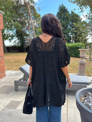 Black Open Knit Cover Up Elsie