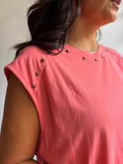 Coral Star Embellished Top Esther