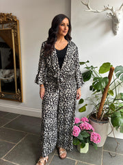 Leopard Tie Front Trouser Set Kristina