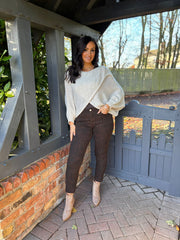 Stone Knitted Wrap Jumper Nell