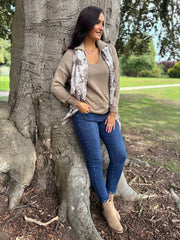 Mocha Open Collar Jumper Rhea