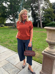 Rust Ribbed Detail Knit Petra