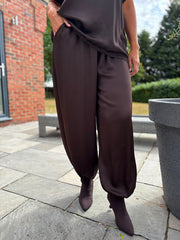 Chocolate Shimmer Cuffed Trousers Aubrey