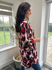 Wine Large Brushed Leopard Tunic Gloria