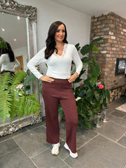 Chocolate Wide Leg Trousers Jane