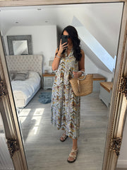 Multicolour Chevron Sleeveless Tiered Dress Mariah