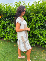 Stone Brushed Stripe Pocket Dress Marigold