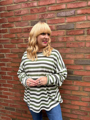Green Stripe Long Sleeve Top Yasmin