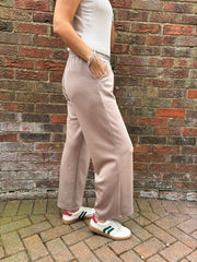 Mocha Seam Front Pull On Comfort Trousers