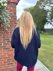 Navy Flower Knit Alissa