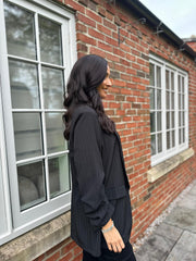 Black Pinstripe Take You Anywhere Jacket