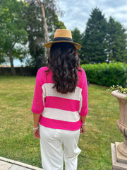 Lipstick Striped Knit Rita