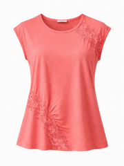 Coral Lace Detail Top Amanda