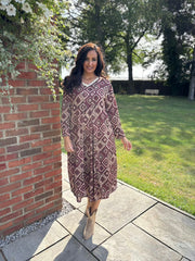 Wine Diamond Shimmer Dress Freya