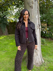 Black Boucle Zip Jacket Estella