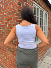 White Smooth Double Layered Vest Saylor