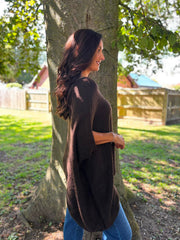 Chocolate Asymmetric Cosy Knit Fran
