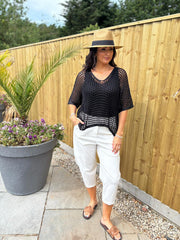 Black Shimmer Loose Knit Giana