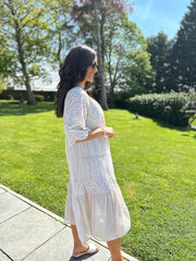 Stone Broderie Bardot Dress Orla
