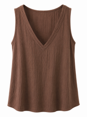 Chocolate Textured Vest Top Kaylee
