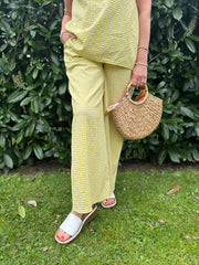 Yellow Gingham Frill Sleeve Set Evie