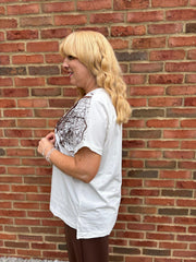 Chocolate Sequin Leaf Tee Jill