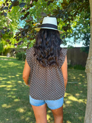 Chocolate Polka Dot Top Ashley