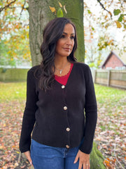 Black Soft Knit Cardi Kesha