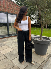 Black Crochet Detail Trousers Thelma