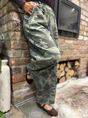 Khaki Camo Wide Leg Trousers