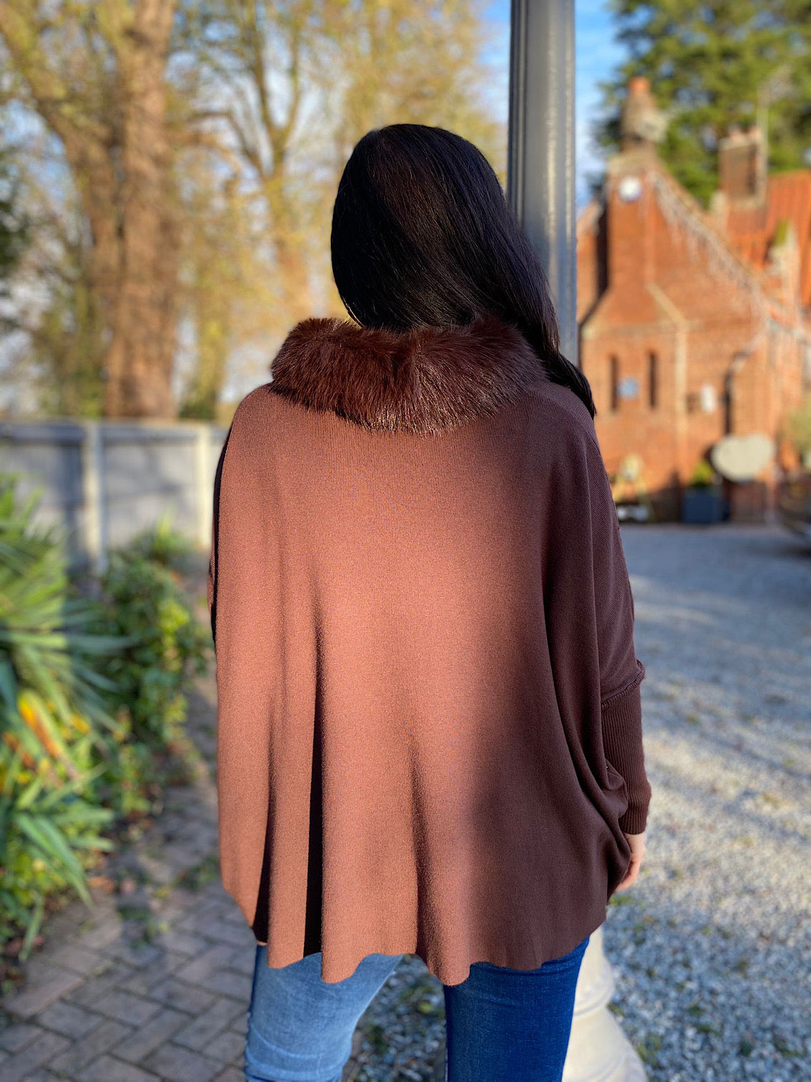 Fur collar jumper deals