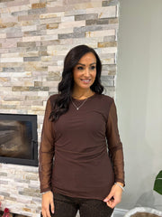 Chocolate Mesh Top Sofia
