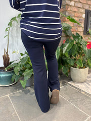 Navy Flared Pull on Trousers