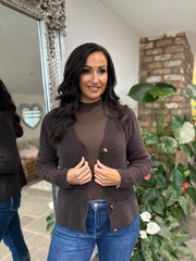 Chocolate Soft Knit Cardi Kesha