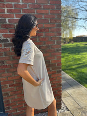 Stone Embellished Sleeve Dress Lexi
