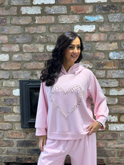 Pink Embellished Heart Tracksuit Cassie