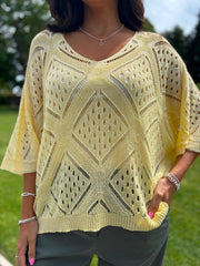Lemon Diamond Knit Matilda