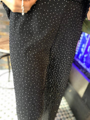 Black Diamante Shimmer Trousers Hazel
