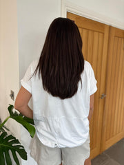 White Metallic Flower Top Kenedy