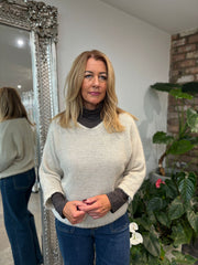 Stone Back Detail Knit Top Billie